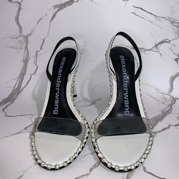 Alexander Wang Shoes - EUC Alexander Wang Nova White Crystal Sandals 37
